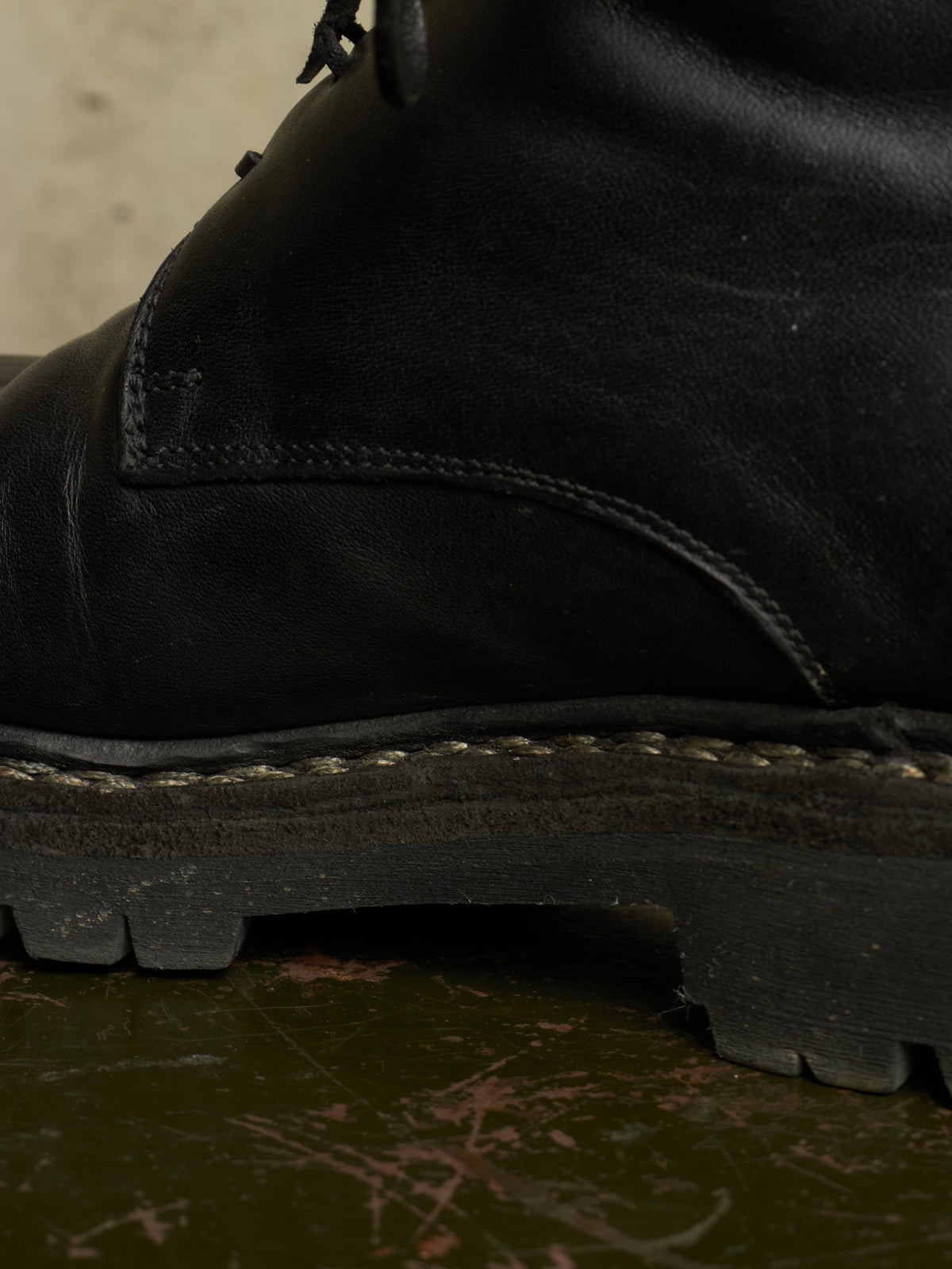 GUIDI ‘795V_N’ Black Horse Leather Lace-up Combat Boots