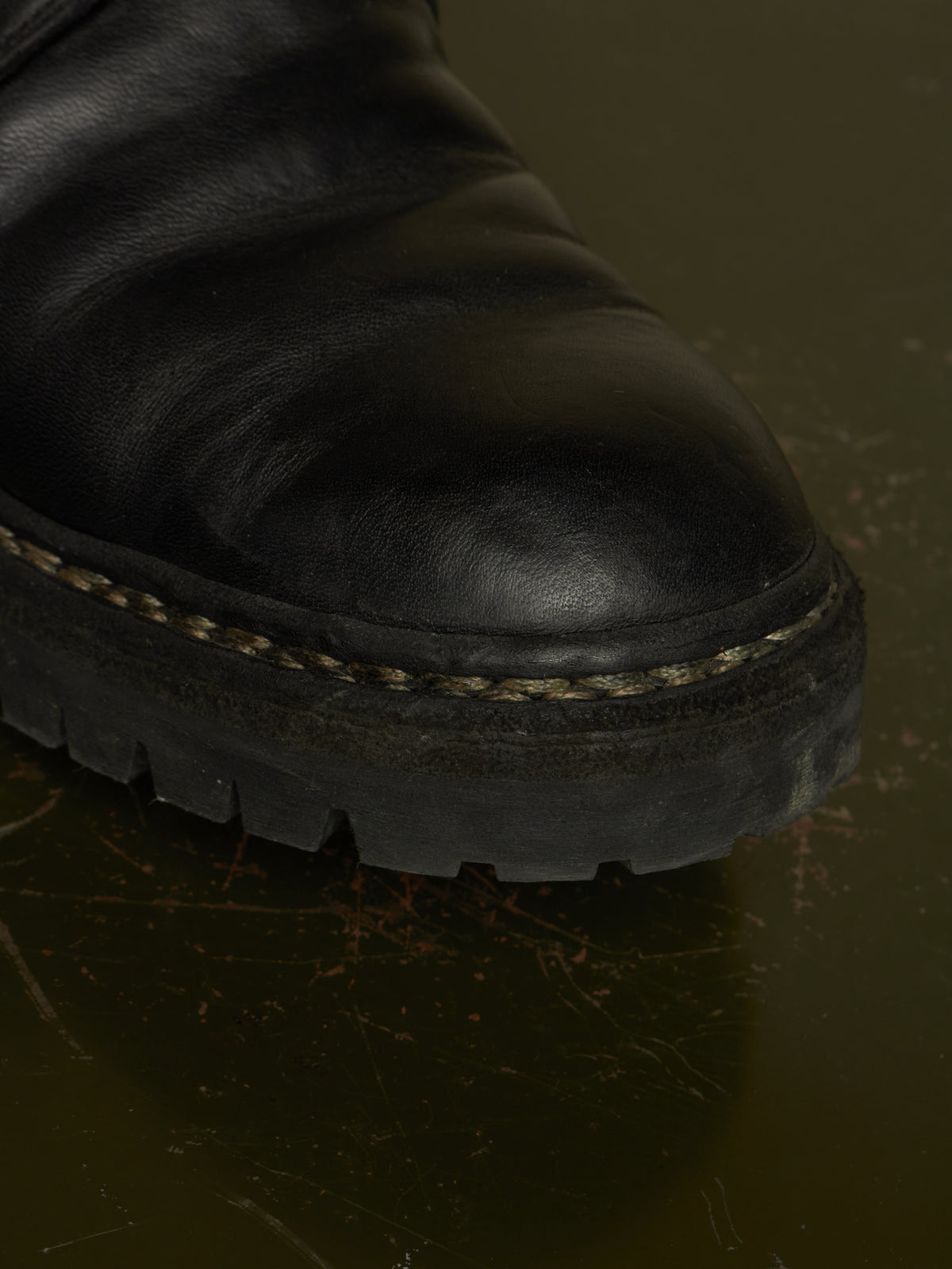 GUIDI ‘795V_N’ Black Horse Leather Lace-up Combat Boots