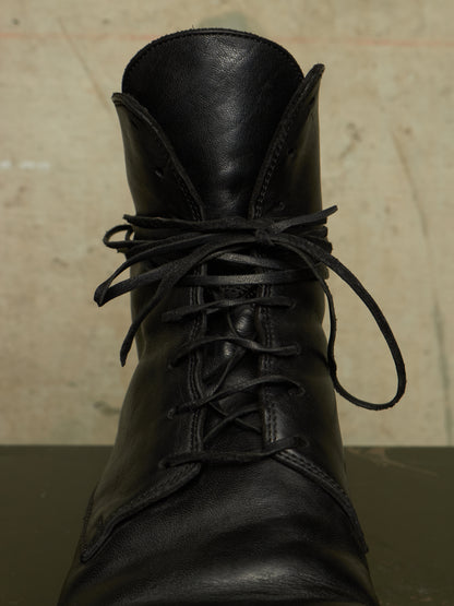 GUIDI ‘795V_N’ Black Horse Leather Lace-up Combat Boots