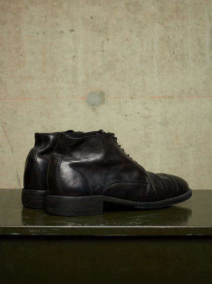 GUIDI '994' Black Full-grain Horse Leather Desert Ankle Boots