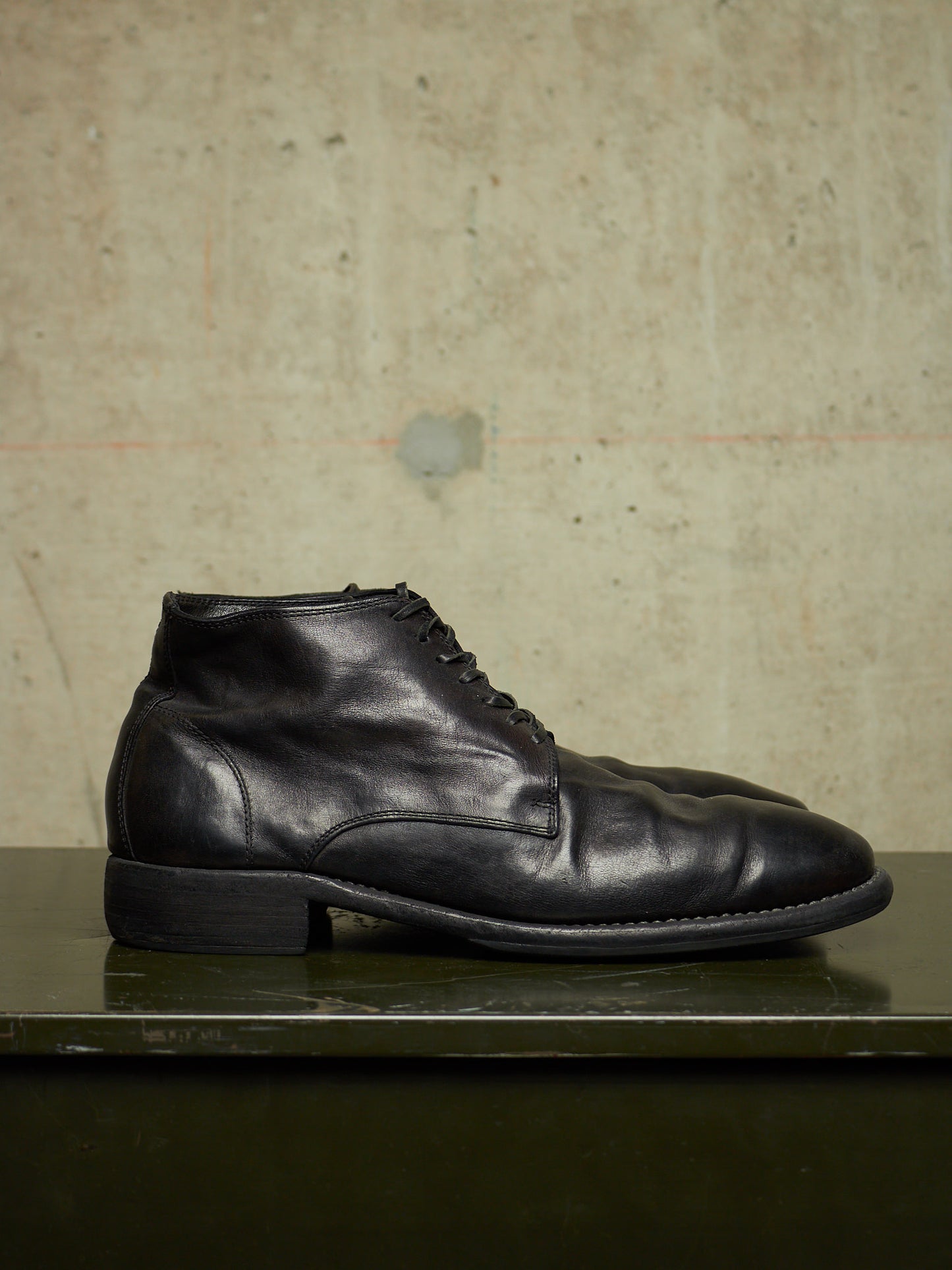 GUIDI '994' Black Full-grain Horse Leather Desert Ankle Boots