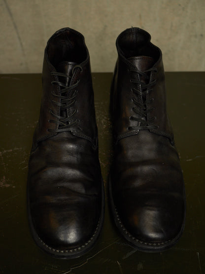 GUIDI '994' Black Full-grain Horse Leather Desert Ankle Boots