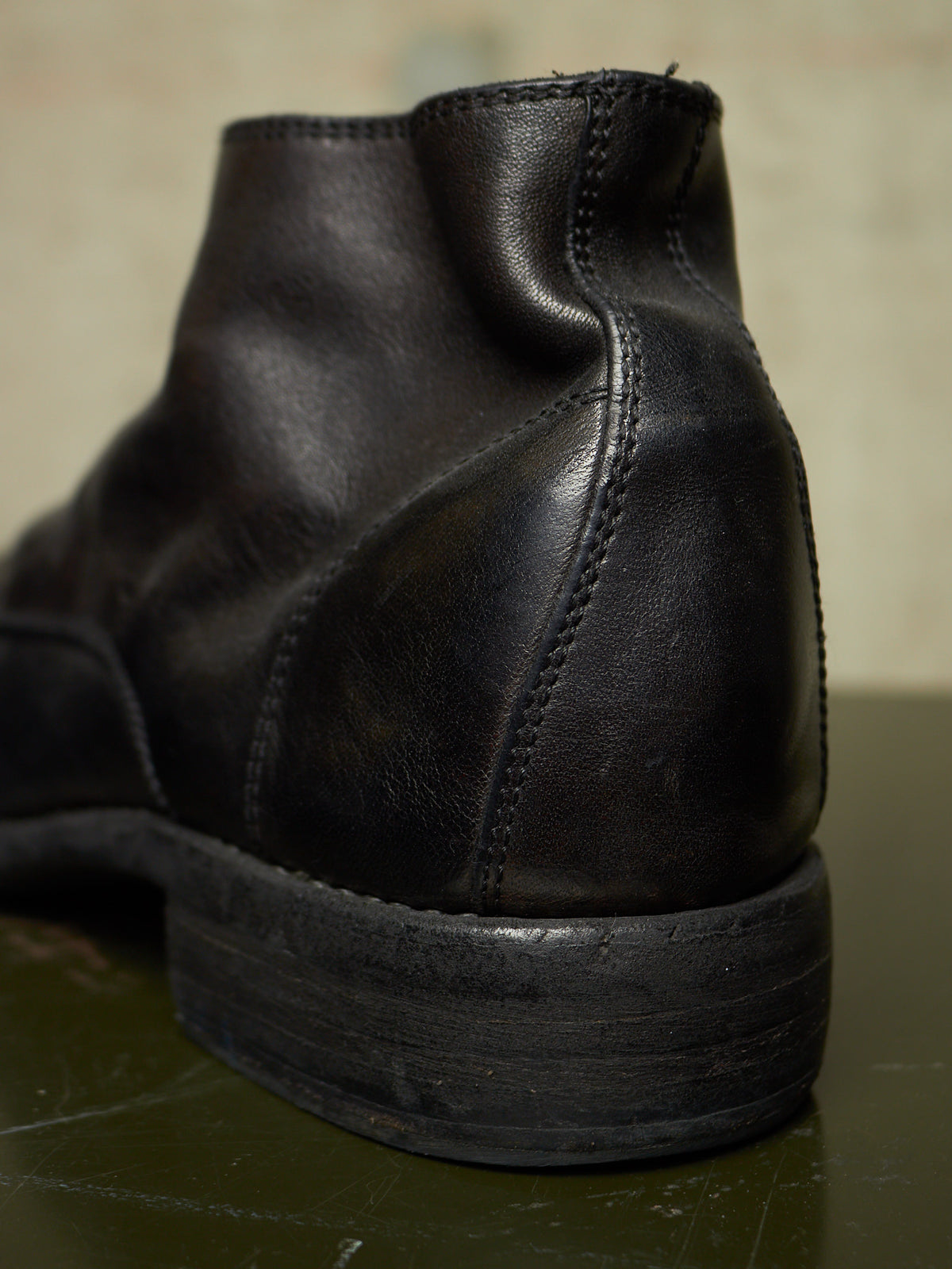 GUIDI '994' Black Full-grain Horse Leather Desert Ankle Boots
