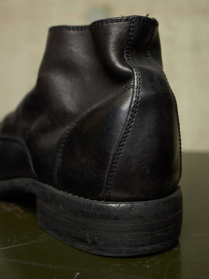 GUIDI '994' Black Full-grain Horse Leather Desert Ankle Boots