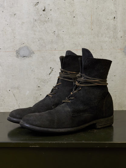 GUIDI '995' Full-grain Reverse Baby Buffalo Leather Lace-up Boots