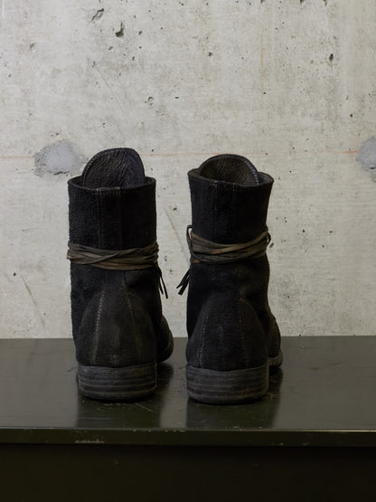 GUIDI '995' Full-grain Reverse Baby Buffalo Leather Lace-up Boots