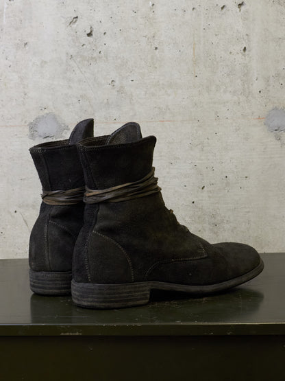 GUIDI '995' Full-grain Reverse Baby Buffalo Leather Lace-up Boots