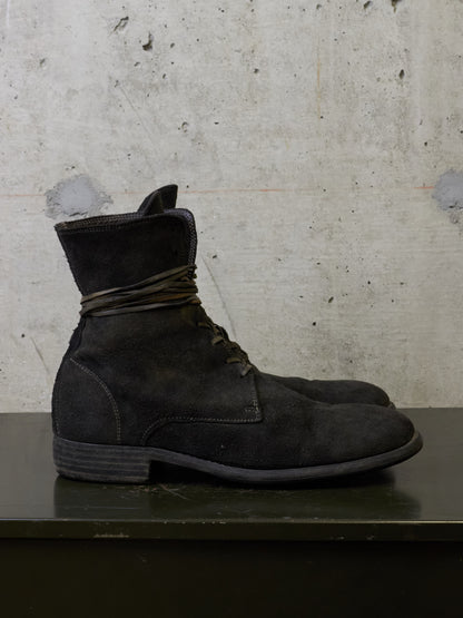 GUIDI '995' Full-grain Reverse Baby Buffalo Leather Lace-up Boots