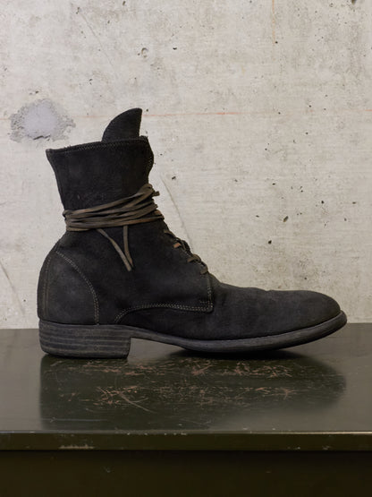 GUIDI '995' Full-grain Reverse Baby Buffalo Leather Lace-up Boots