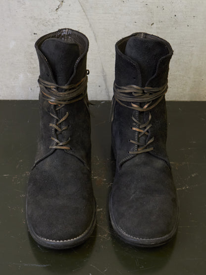 GUIDI '995' Full-grain Reverse Baby Buffalo Leather Lace-up Boots