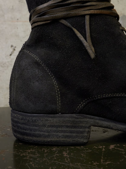 GUIDI '995' Full-grain Reverse Baby Buffalo Leather Lace-up Boots