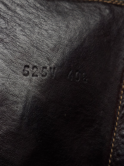 GUIDI x Amanojak AW23-24 '525V P151T' Dark Aubergine Chunky Dual Front Zip Horse Leather Boots