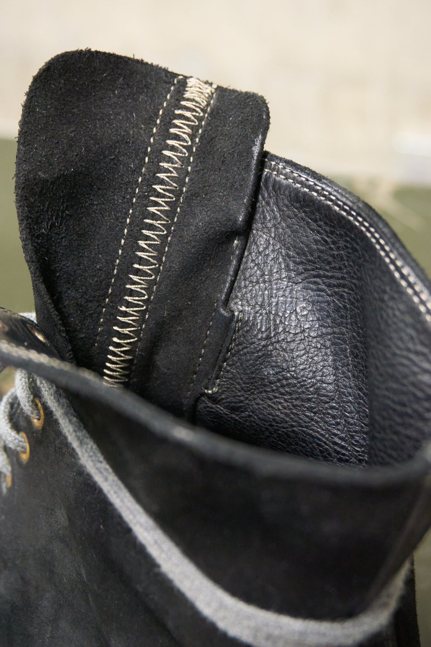 GUIDI '212' Black Full-grain Reverse Horse Leather Front Lace Ankle Boots
