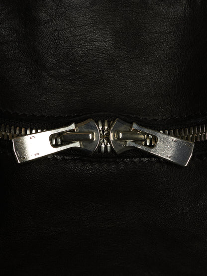 GUIDI 'DBP06' Black Full-grain Horse Leather 2 Zip Backpack
