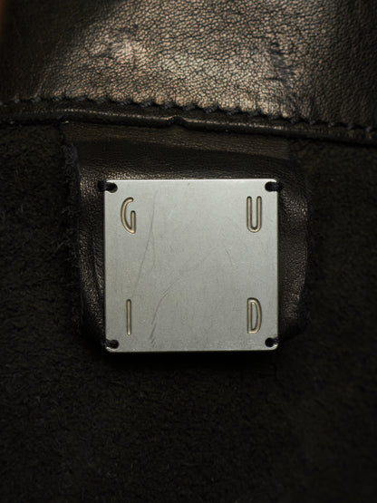 GUIDI 'DBP06' Black Full-grain Horse Leather 2 Zip Backpack