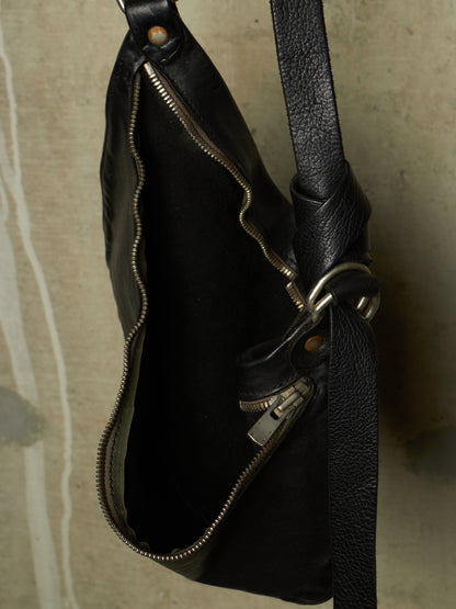 GUIDI ‘Q10M’ Black Full-grain Horse Leather Belt Bag
