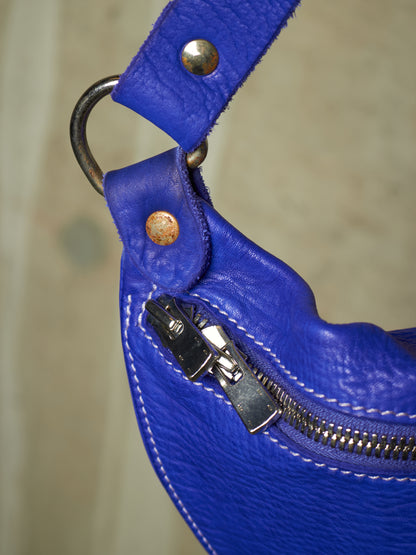 GUIDI ‘Q10M CO78T’ Deep Blue Full-grain Horse Leather Belt Bag