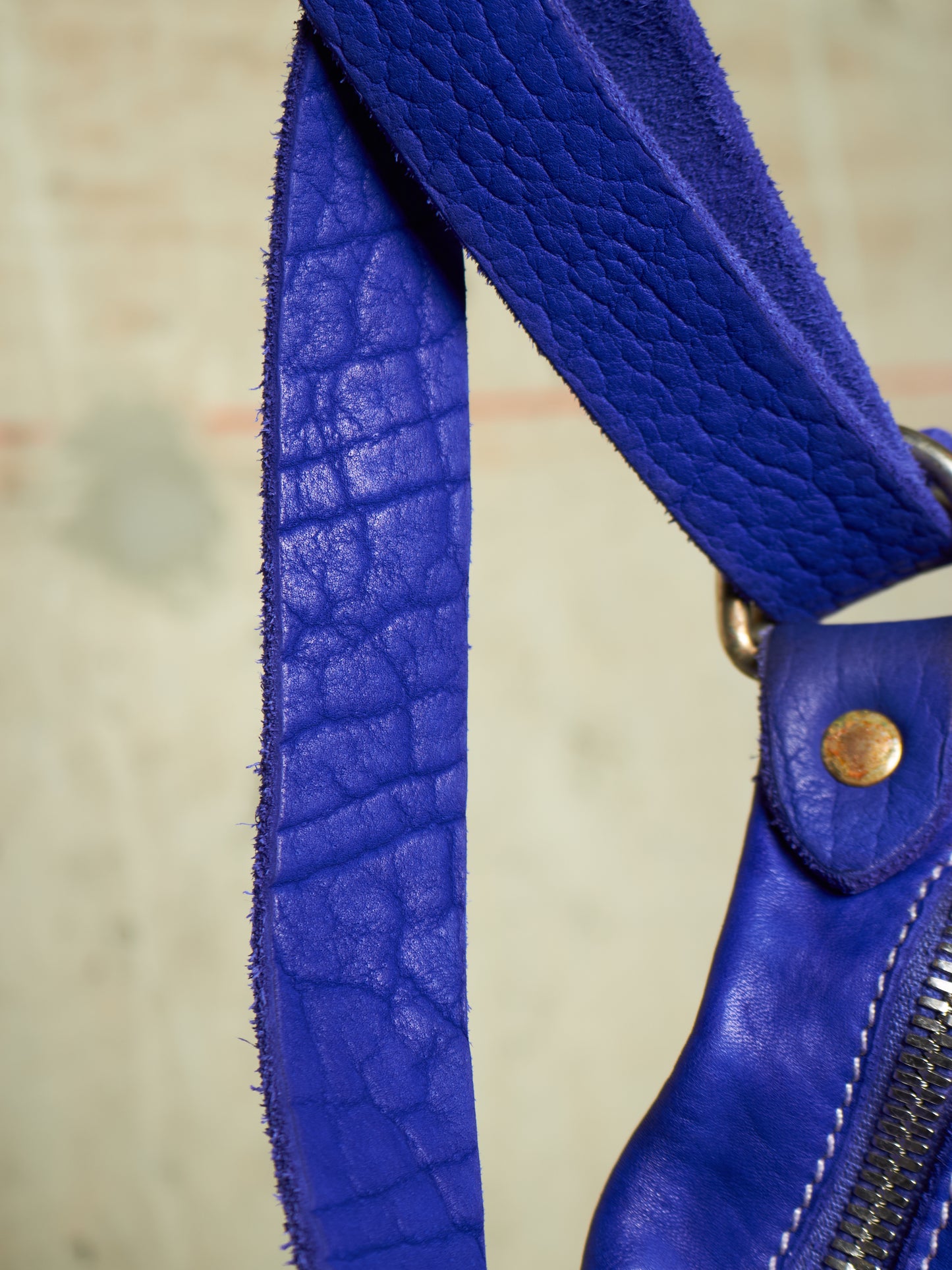GUIDI ‘Q10M CO78T’ Deep Blue Full-grain Horse Leather Belt Bag