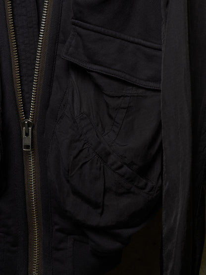 Haider Ackermann AW17 Rouched Multi Panel Military Cargo Bomber Jacket