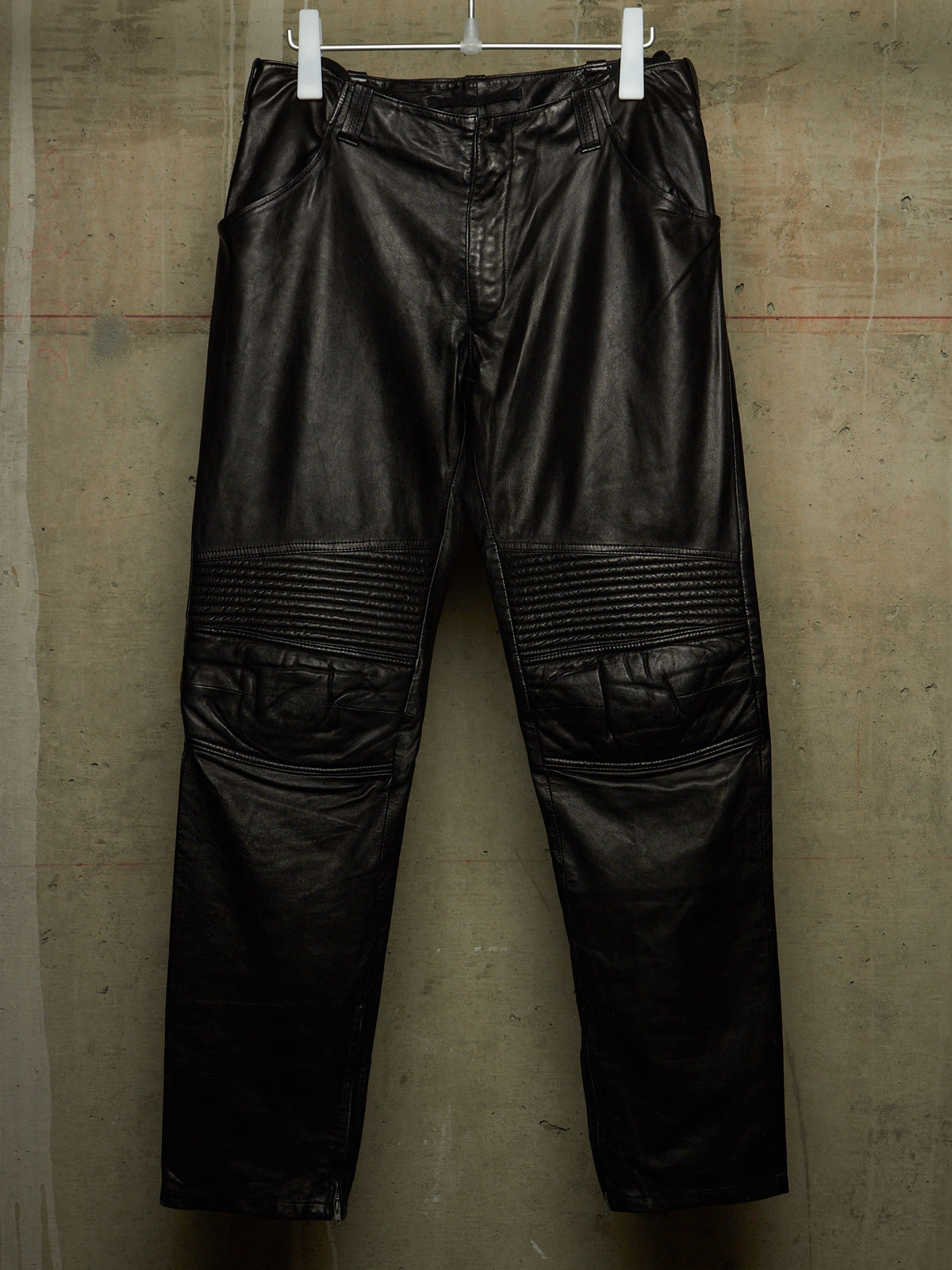 Helmut Lang AW99 Black Lamb Leather Astro Biker Pants