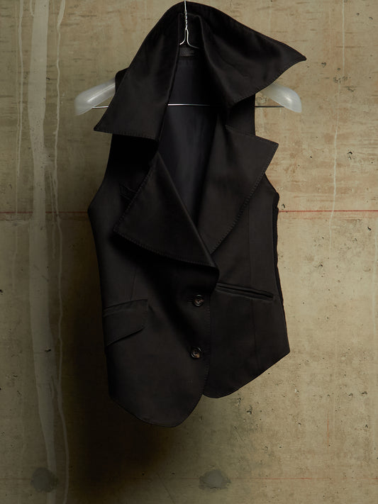 IfSixWasNine Early 00s 'NO. JK-PAPILLON/NS 677D' Asymmetric Pointed Collared Vest