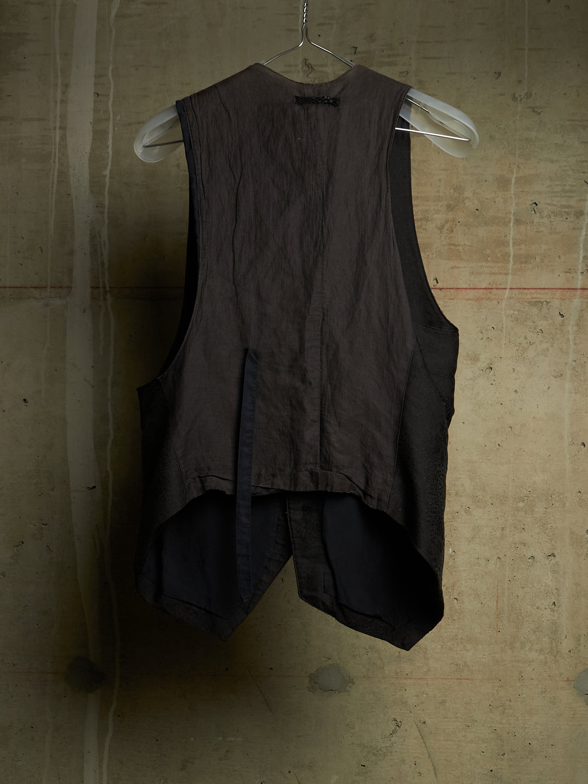 IfSixWasNine Early 00s 'NO. SLIP VEST/M 6121GK' Black Jacquard Vest