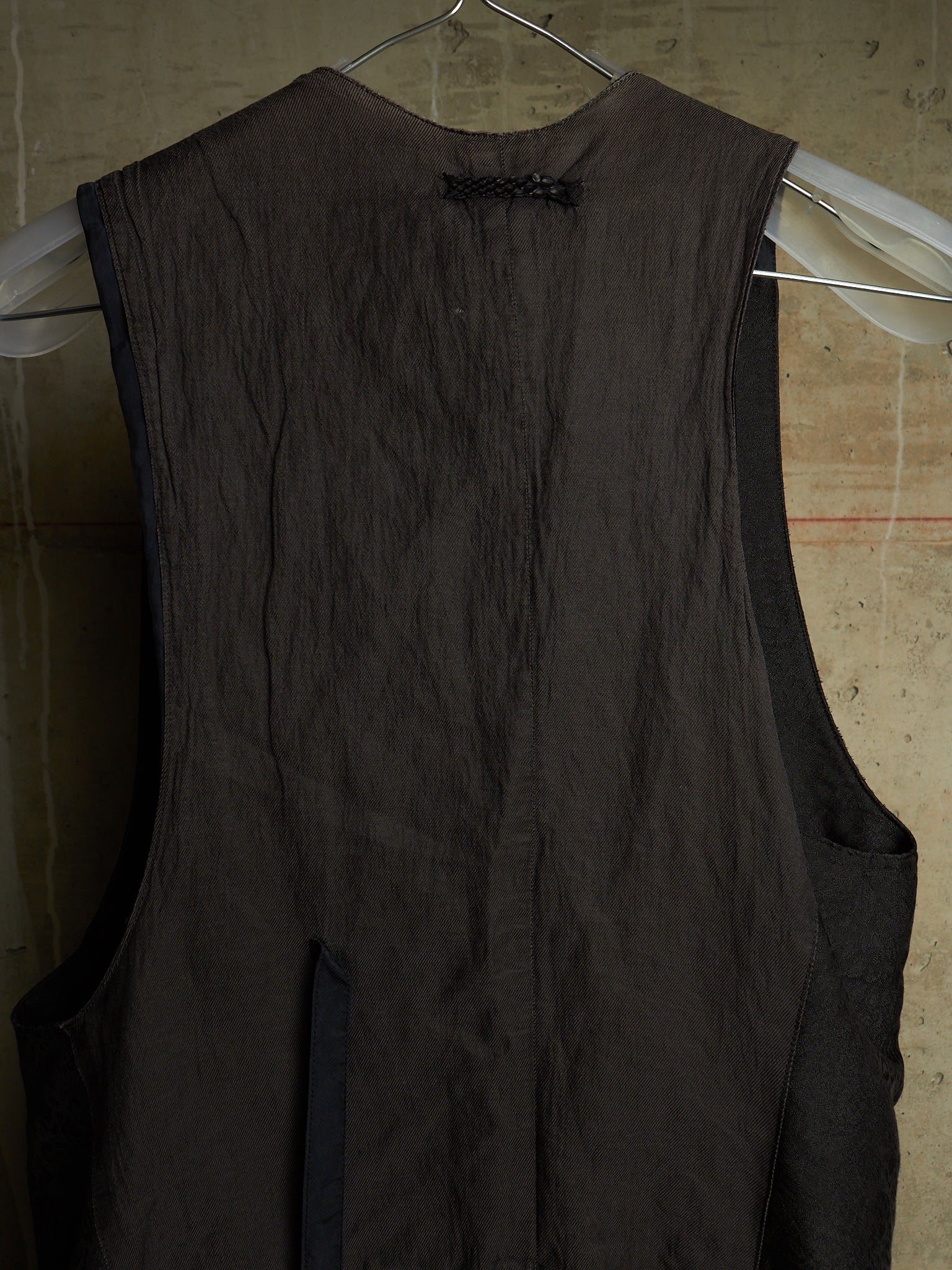 IfSixWasNine Early 00s 'NO. SLIP VEST/M 6121GK' Black Jacquard