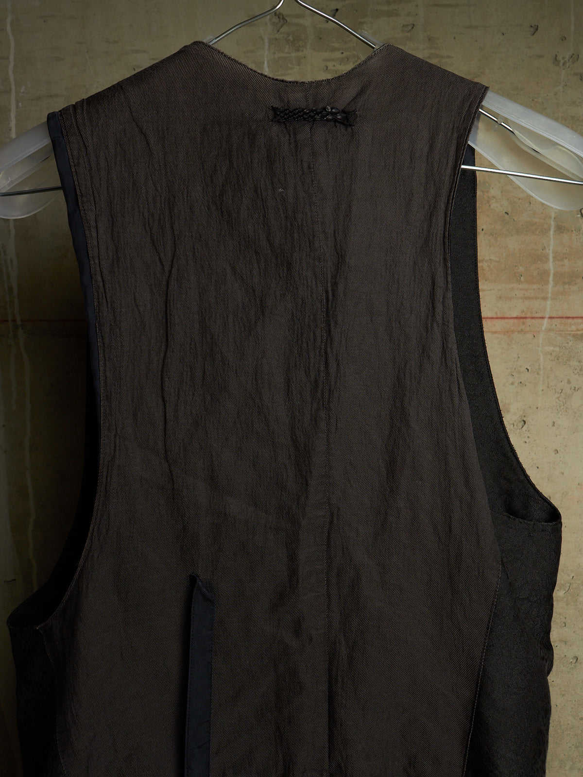 IfSixWasNine Early 00s 'NO. SLIP VEST/M 6121GK' Black Jacquard Vest