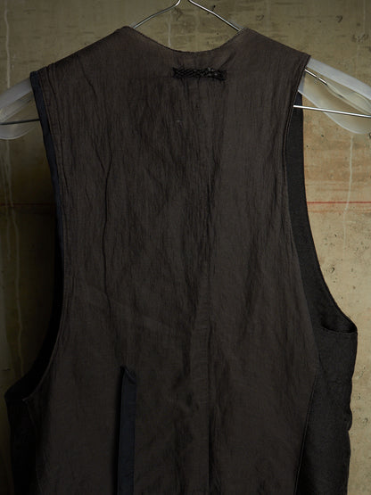 IfSixWasNine Early 00s 'NO. SLIP VEST/M 6121GK' Black Jacquard Vest