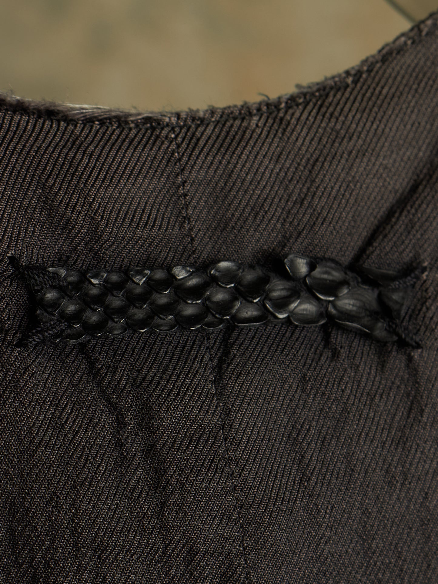 IfSixWasNine Early 00s 'NO. SLIP VEST/M 6121GK' Black Jacquard Vest