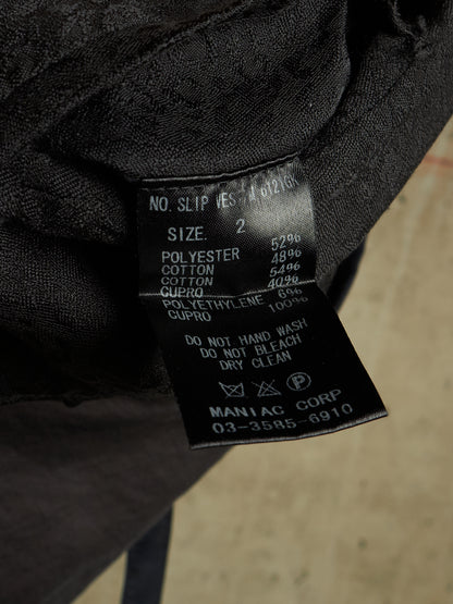 IfSixWasNine Early 00s 'NO. SLIP VEST/M 6121GK' Black Jacquard Vest