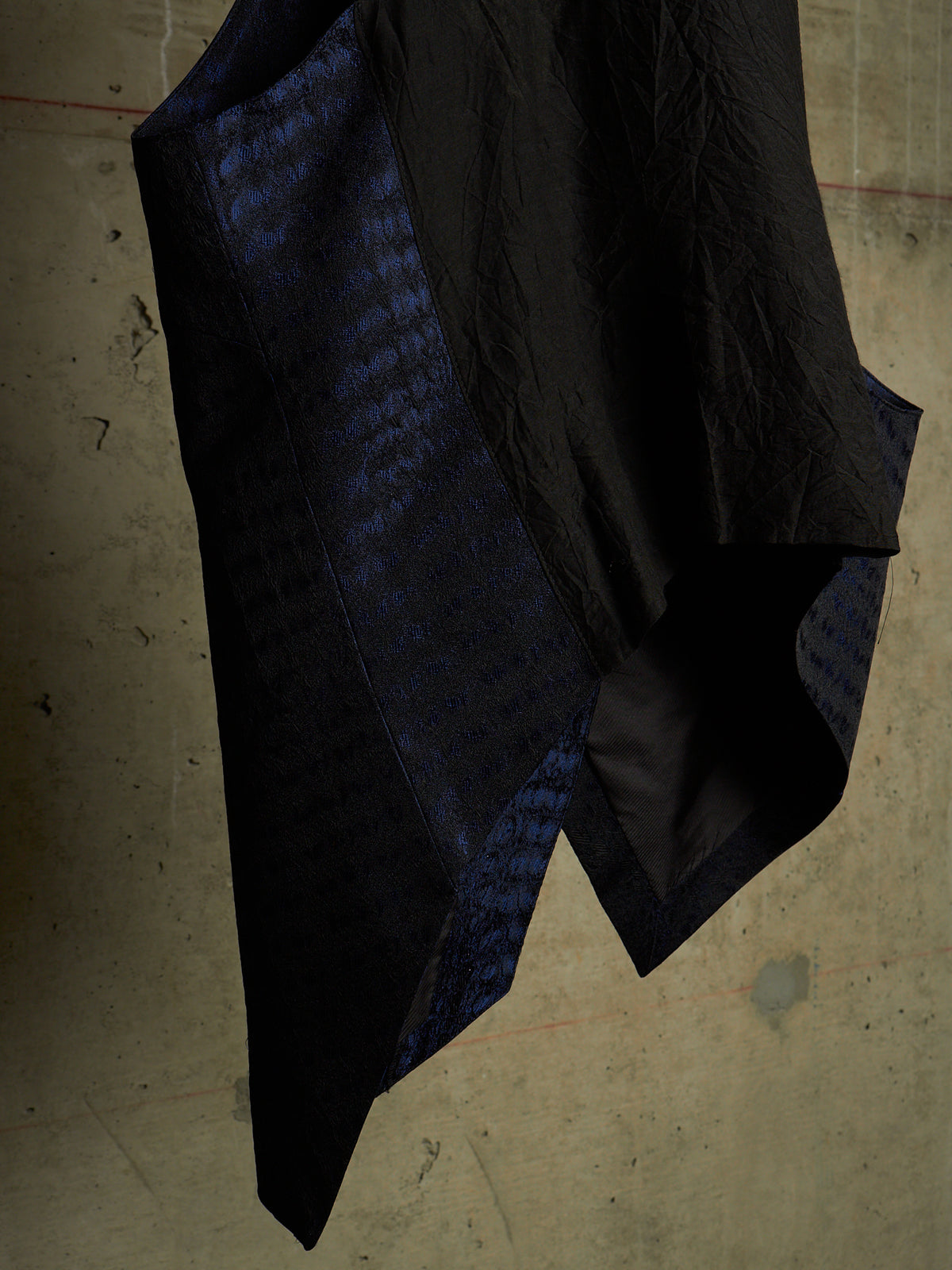 IfSixWasNine Early 00s 'NO. SLIP VEST+SKL 2120T0' Midnight Blue Silk Jacquard Skull Button Vest