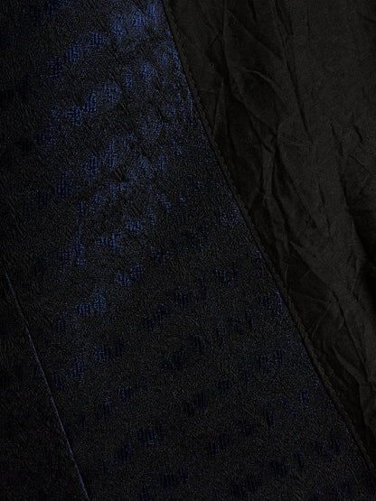 IfSixWasNine Early 00s 'NO. SLIP VEST+SKL 2120T0' Midnight Blue Silk Jacquard Skull Button Vest
