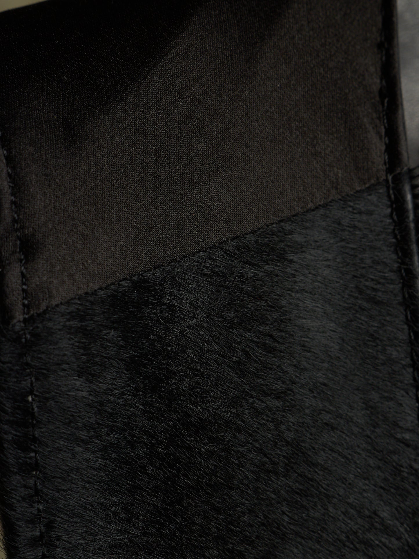IfSixWasNine Early 00s 'NO. WHITE TAIL-SLIP VEST LE-HRN' Black Pony Hair White Goat Fur Vest