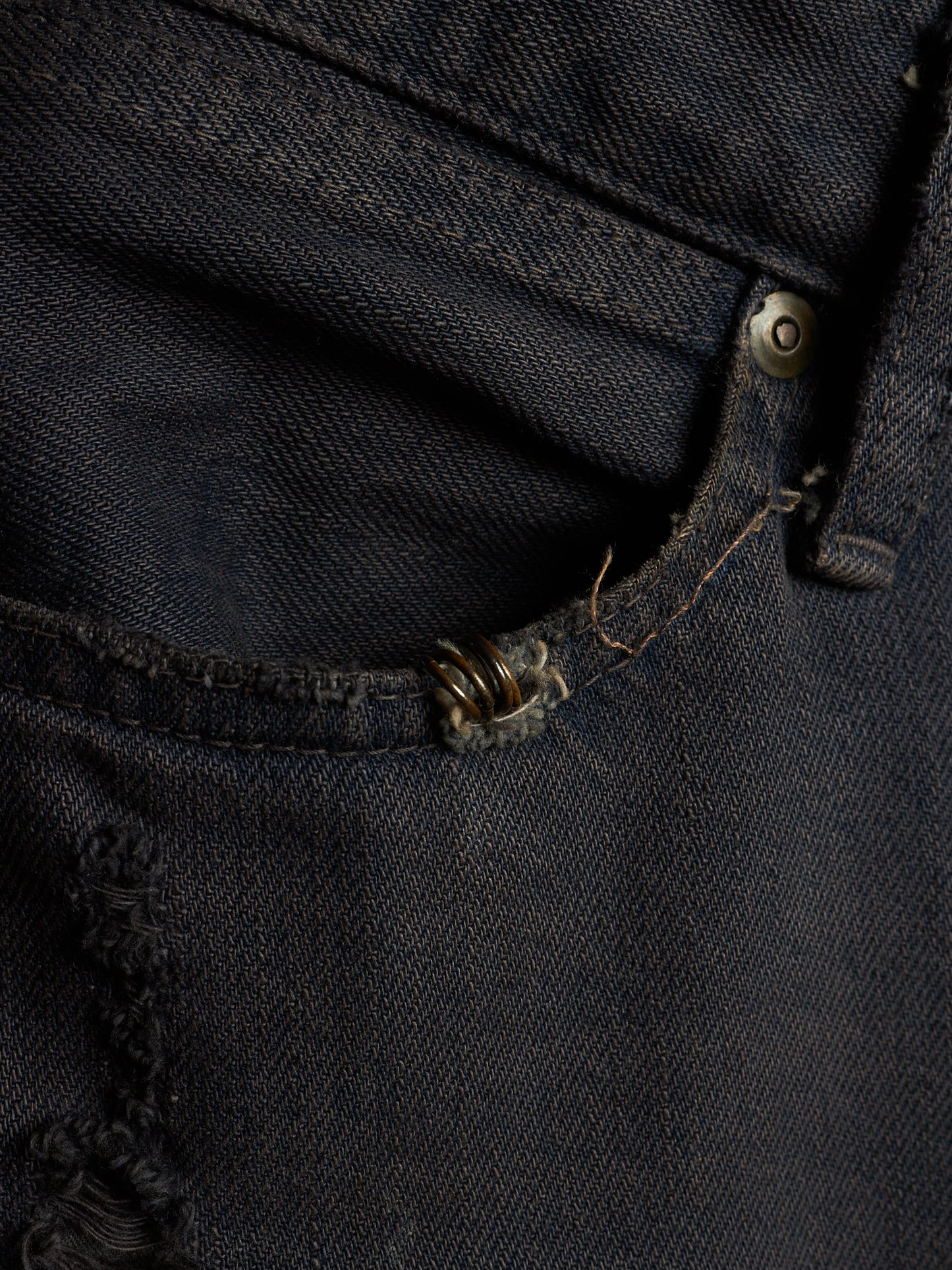 IfSixWasNine Early 00s 'NO. MUD MAX/SBCM 0305ADK' Distressed Flared Denim
