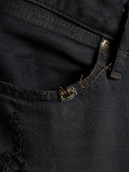 IfSixWasNine Early 00s 'NO. MUD MAX/SBCM 0305ADK' Distressed Flared Denim