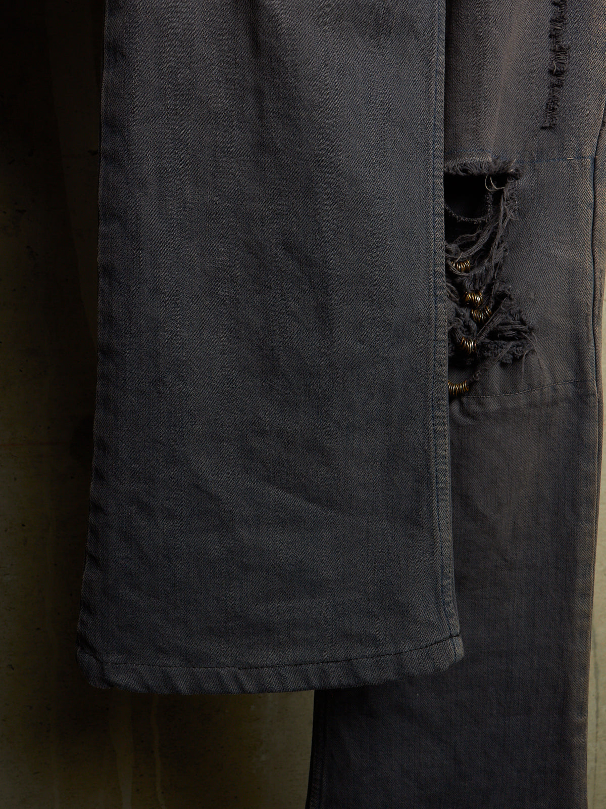 IfSixWasNine Early 00s 'NO. MUD MAX/SBCM 0305ADK' Distressed Flared Denim
