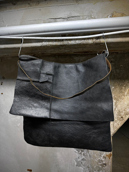 m.a+ by Maurizio Amadei 00s Bison Leather Square Patchwork Utility Bag | Archive Fashion Toronto
