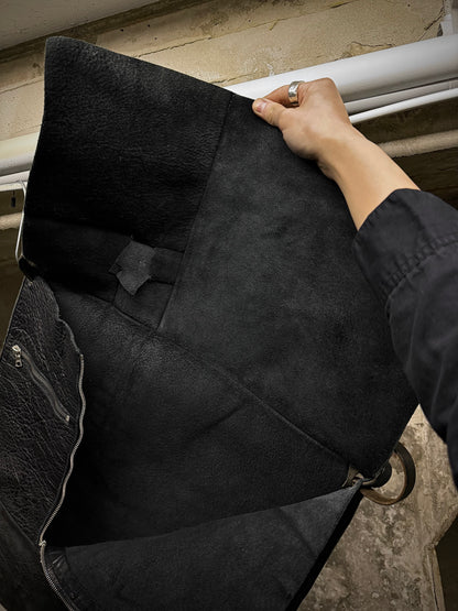m.a+ by Maurizio Amadei 00s Bison Leather Square Patchwork Utility Bag detail | DRIEW GARMENTS