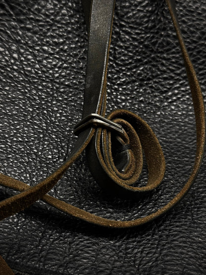 m.a+ by Maurizio Amadei 00s Bison Leather Square Patchwork Utility Bag detail | DRIEW GARMENTS