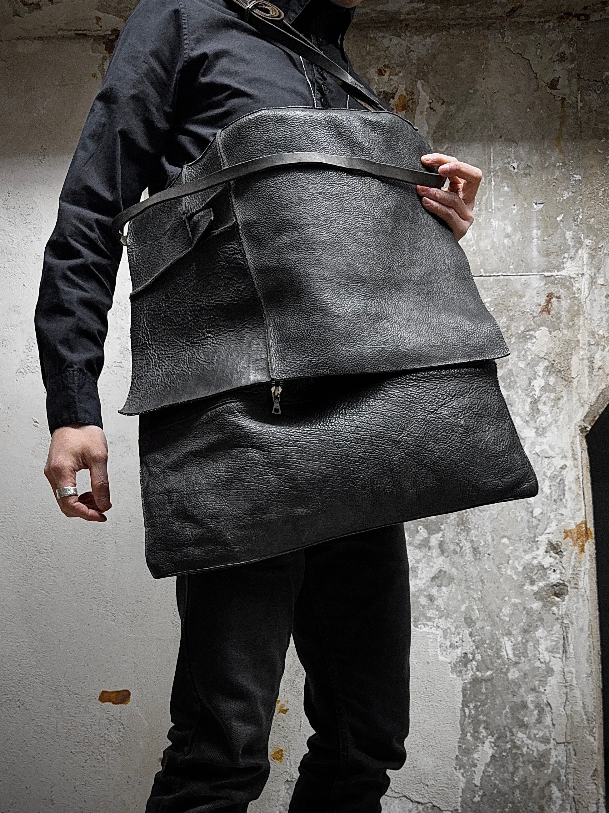 m.a+ Maurizio Amadei Bison Leather Utility Bag | DRIEW