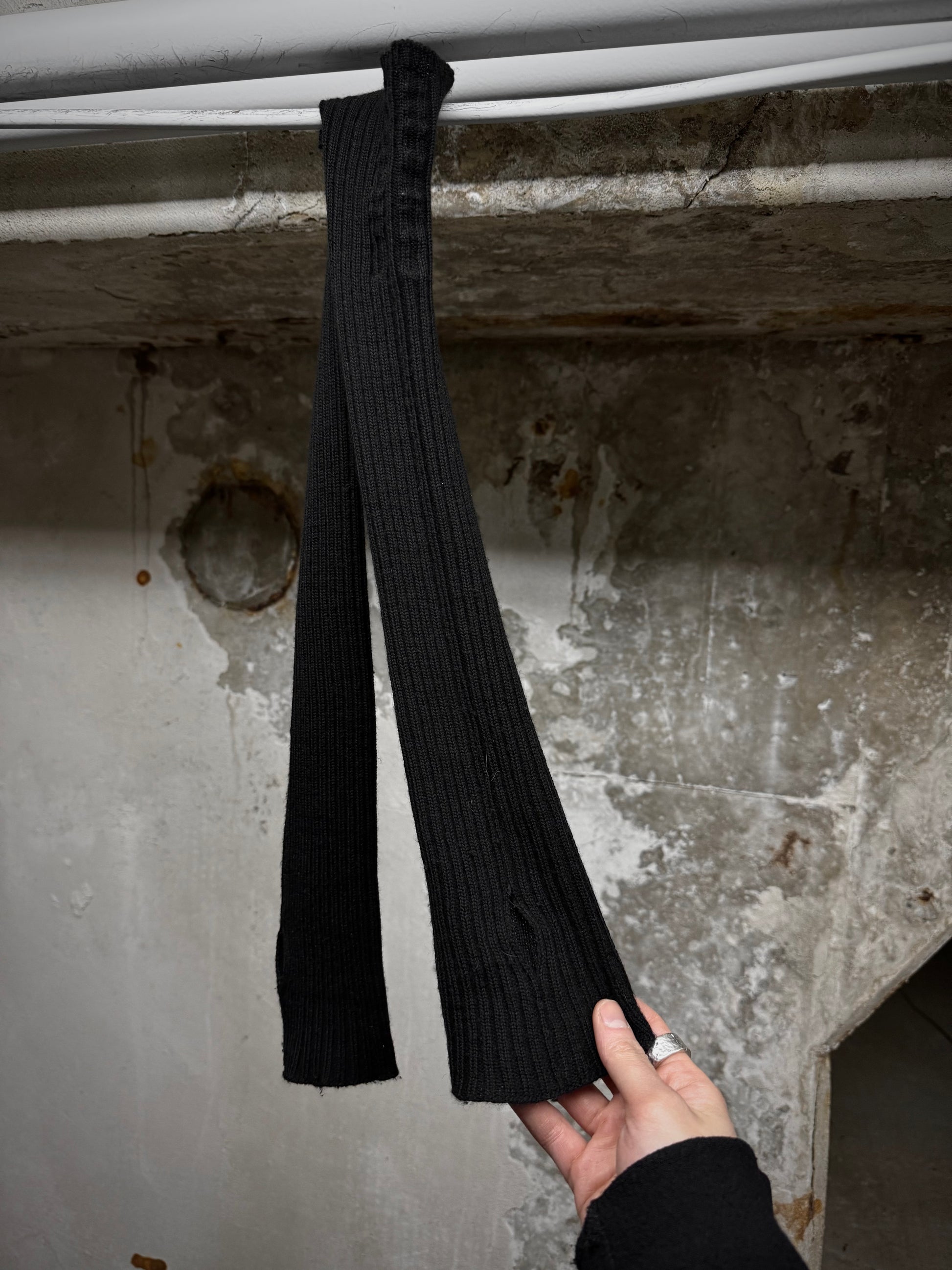 Rick Owens AW25 "CONCORDIANS" Virgin Wool Rib Knit Arm Warmers | Archive Fashion Toronto