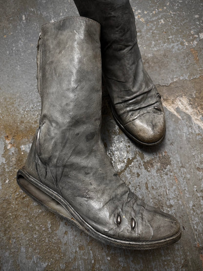 Carol Christian Poell ‘AM/2693P-IN ROOMS-PTC/19’ Object-dyed Kangaroo Leather Titanium Prosthetic U-S detail | DRIEW GARMENTS