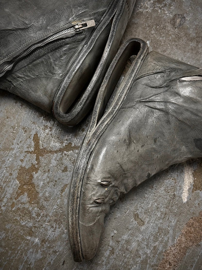Carol Christian Poell ‘AM/2693P-IN ROOMS-PTC/19’ Object-dyed Kangaroo Leather Titanium Prosthetic U-S detail | DRIEW GARMENTS