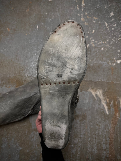 Carol Christian Poell ‘AM/2693P-IN ROOMS-PTC/19’ Object-dyed Kangaroo Leather Titanium Prosthetic U-Sole Tornado Zip Boots