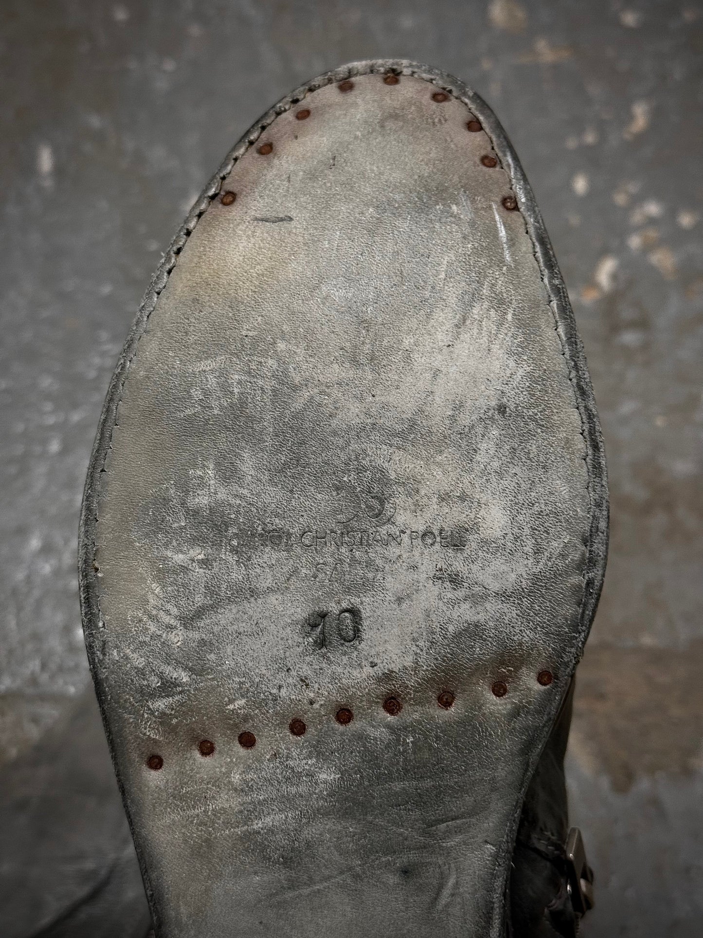 Carol Christian Poell ‘AM/2693P-IN ROOMS-PTC/19’ Object-dyed Kangaroo Leather Titanium Prosthetic U-Sole Tornado Zip Boots