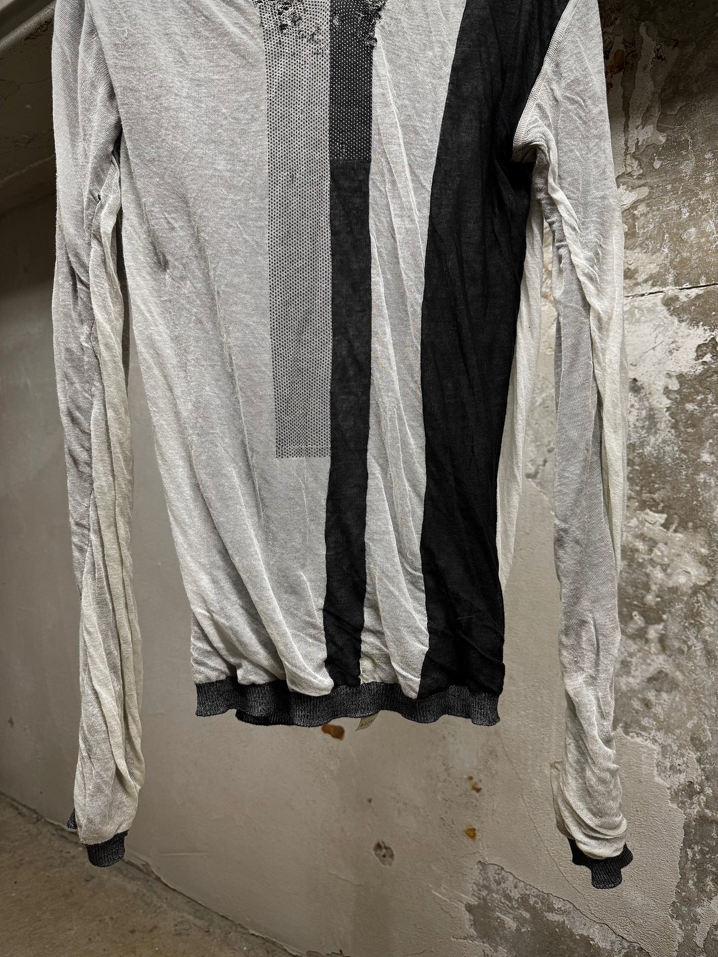 Rick Owens SS17 "WALRUS" Double Layer Multi Striped Long-sleeves detail | DRIEW GARMENTS