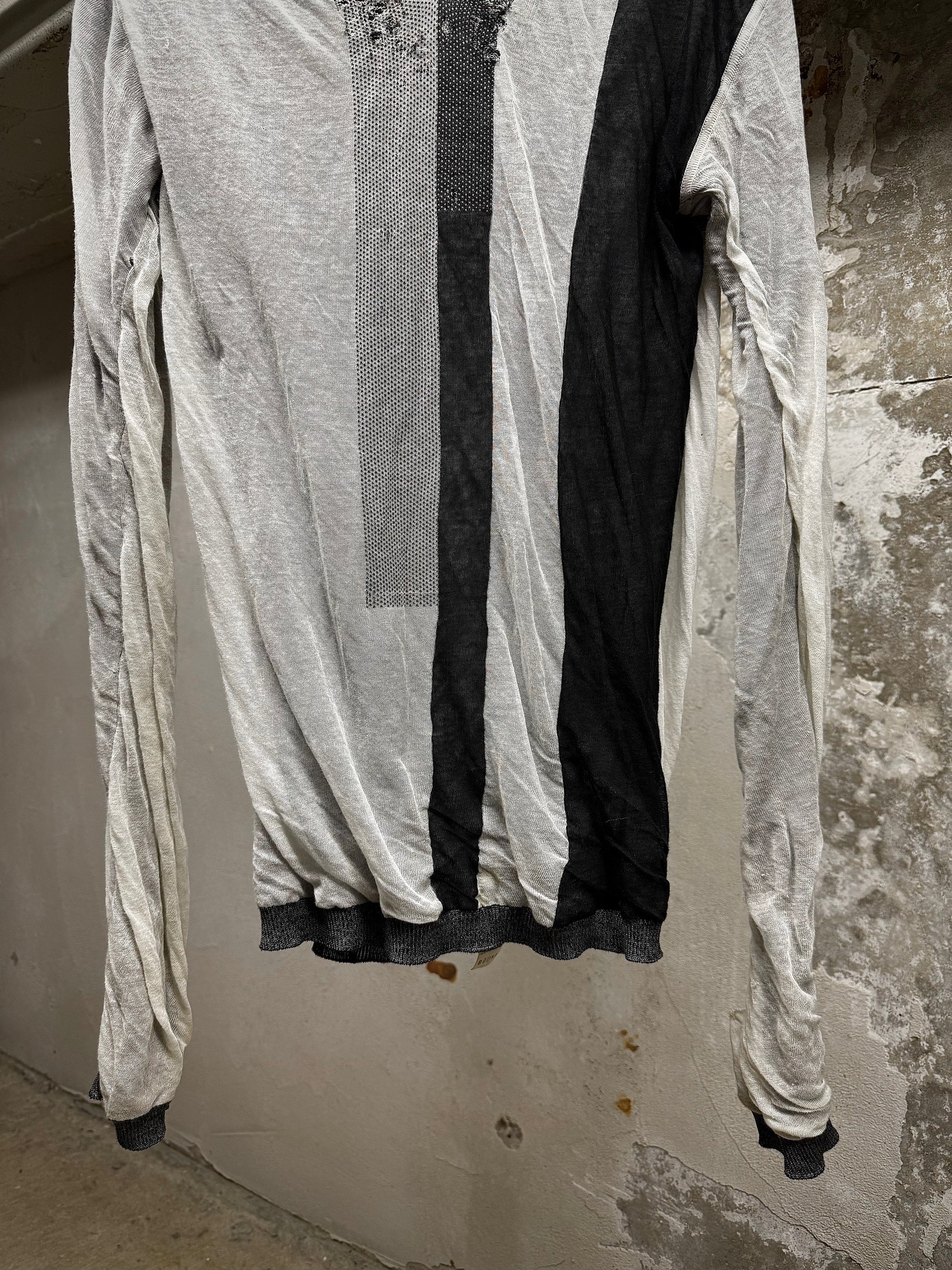 Rick Owens SS17 "WALRUS" Double Layer Multi Striped Long-sleeves detail | DRIEW GARMENTS