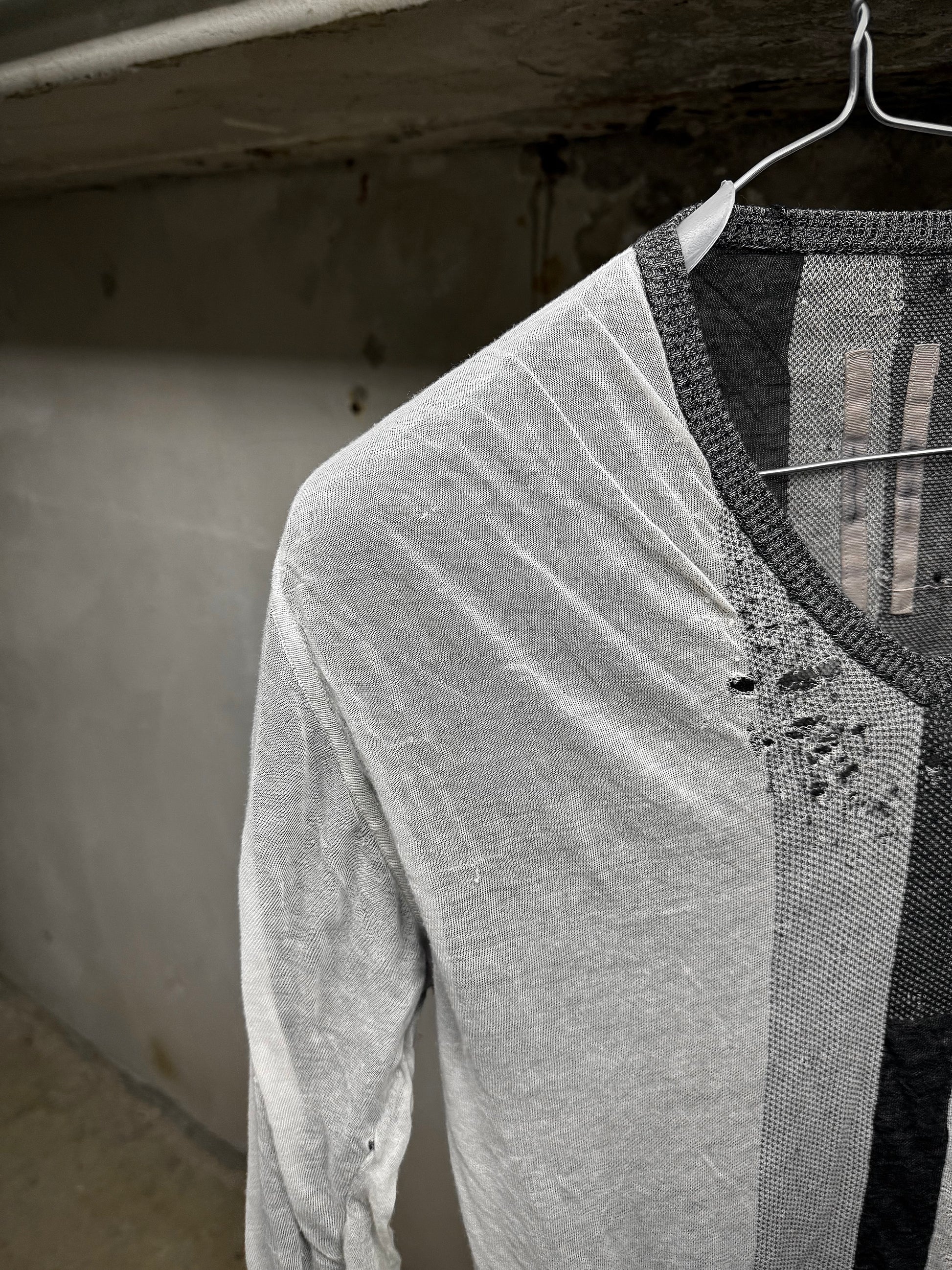 Rick Owens SS17 "WALRUS" Double Layer Multi Striped Long-sleeves detail | DRIEW GARMENTS
