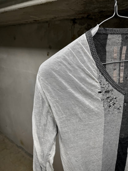 Rick Owens SS17 "WALRUS" Double Layer Multi Striped Long-sleeves detail | DRIEW GARMENTS